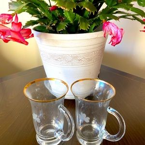 Set up to Irish whiskey glasses.